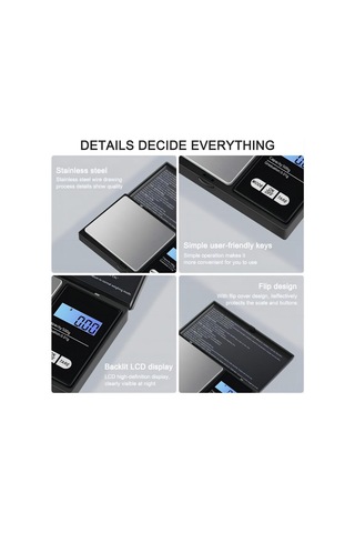 Ximistore9 Yüksek Hassasiyetli 500g Cep Terazisi - 0.01g Doğruluk, Lcd Ekran, Çoklu Ölçüm Birimleri, Taşınabilir Tasarım Diğer