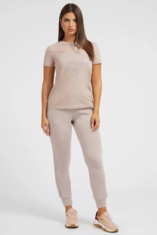 Guess Önde Logolu T-shirt Bej Kadın Çok Renkli
