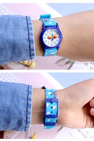 Q&q Qcg9918 Mavi Uçak Havacılık Su Geçirmez Erkek Çocuk Kol Saati