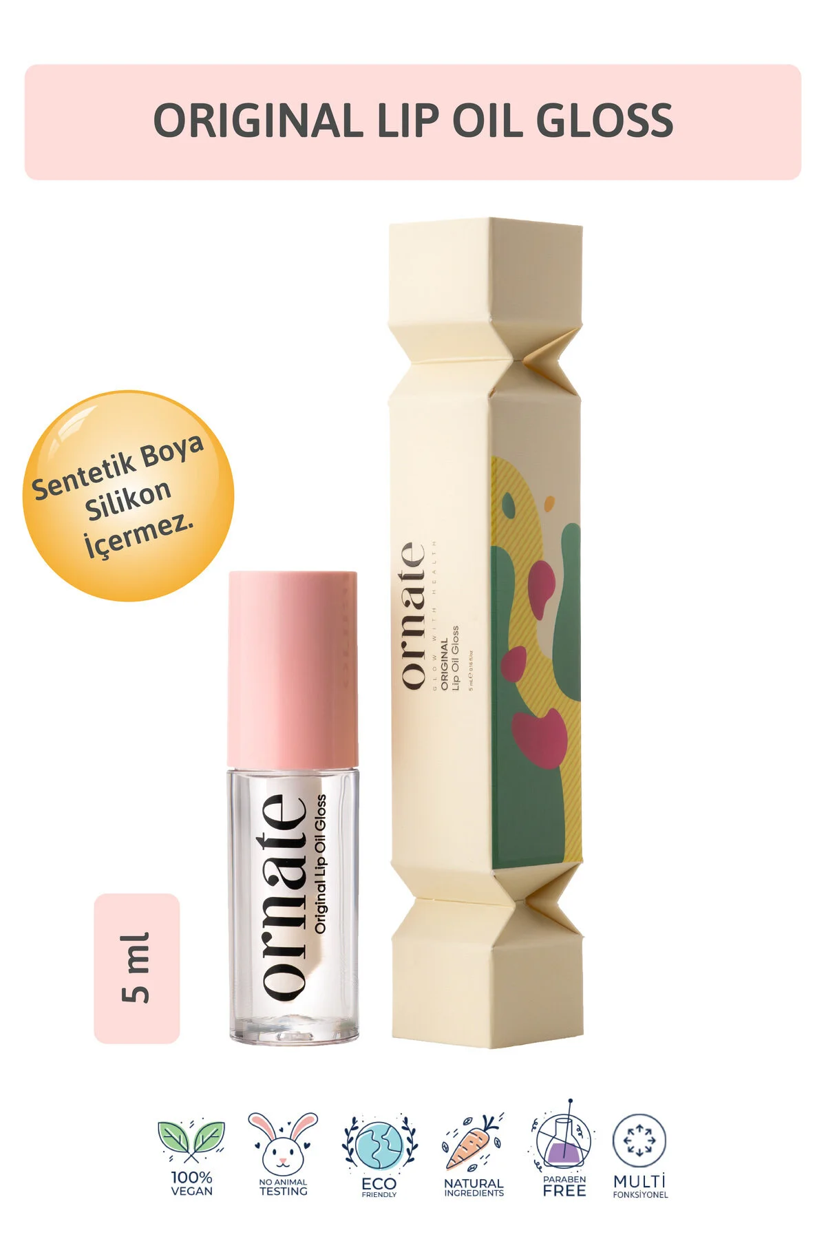 Original Lip Oil Gloss Dolgunlaştırıcı Efekt, Nemlendirici, Parlatıcı Dudak Yağı Balmı Vanilya 5 Ml Renksiz
