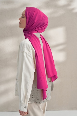 Armanda Krep Jakar Prizma Desen Şal - 70 X 190 Fuşya