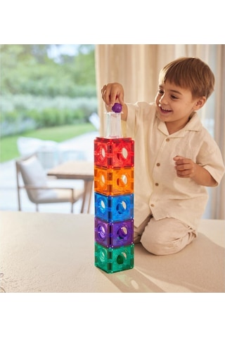 Cleverclixx Ball Run Compact Pack Manyetik Bloklar , Intense 60 Parça
