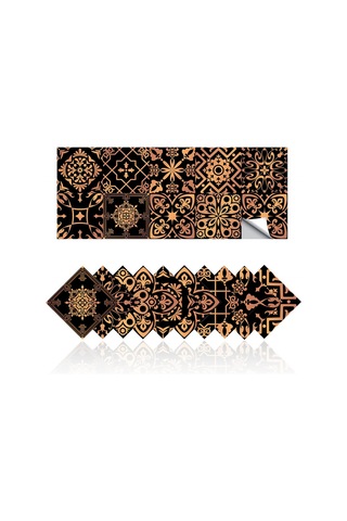 Banyo Ve Mutfak İçin 20 Adet 15 15 Cm Siyah Ve Altın Retro Fayans Çıkartması, Yağa Dayanıklı Ve Su Geçirmez Pvc Kendinden Yapışkanlı Çok Renkli