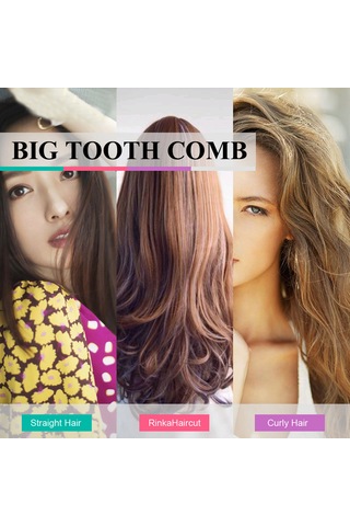 Samdoo Uzun Saçlar İçin Büyük Geniş Dişli Tarak - Statik Elektrikten Koruyucu - Evde Kullanıma Uygun - Pembe Logo Yok