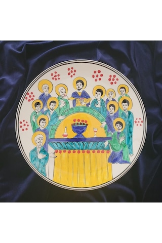 Son Yemek 25x25 Cm El Boyama İznik Çini Tabak