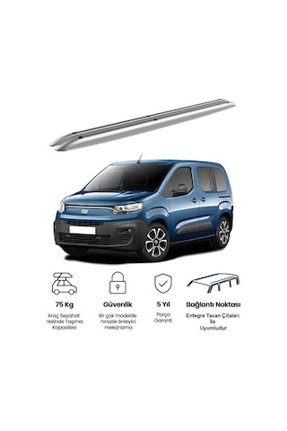 Fiat Doblo.ııı. 2023 Kısa Premium Tavan Çıtası Siyah - Port Bagaj Ve Ara Atkı Uyumlu Tavan Barı