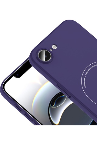 Maks Technology iPhone Uyumlu 16e Kılıf M-safe Şarj Özellikli Kamera Korumalı Mkst Elio Sert Pc Kapak - Derin Mor