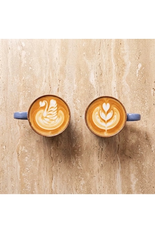 Güral Mavi Rölyef Desenli 2li Porselen Mug Seti Diğer