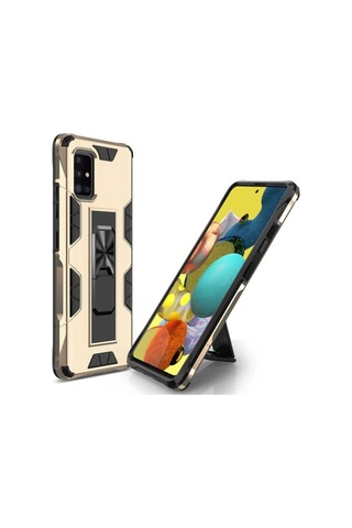 Samsung Uyumlu Galaxy A71 Kılıf Zore Volve Kapak Gold