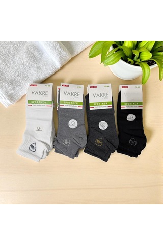 Erkek Kısa Sportmen Pamuklu Çorap 4'lü Ve 12'li Cok Renklı