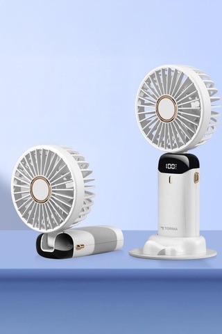 Özel Seri Şarjlı Masaüstü Vantilatör Mini Fan F19 Lacivert Ev Aletleri Ofis Fanı