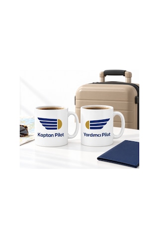 Storeşahin Kaptan Pilot Ve Yardımcı Pilot 2'li Porselen Kupa Seti - Model 405 Shn0720 Çok Renkli