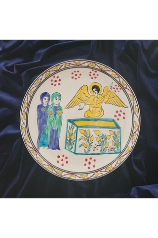 İsa Mesih'in Boş Kabri 25x25 Cm El Boyama İznik Çini Tabak