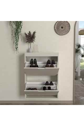 Remy 2 Kapaklı Ayakkabılık Kumtaşı - Antrasit