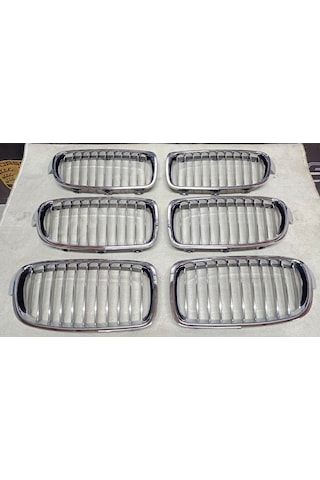 Bmw F30 Panjur Krom Titan Böbrek Izgara Seti 3 Serisi Ön Grill 2012-2017 Uyumlu Gri