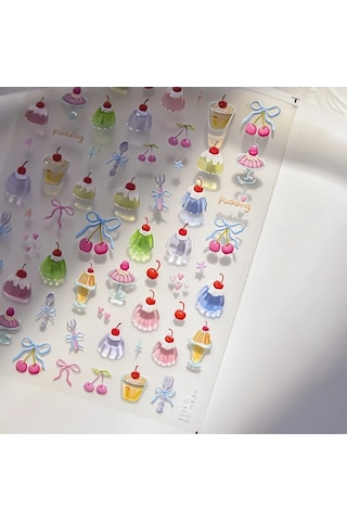 Flybuy : Tatlı Aşk Buketi & Kek - 5d Nail Art - Kiraz, Limon, Dantel To4399