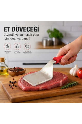 Plastik Saplı - Metal Et Dövecek Çok Renkli