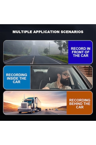 A18 Wifi Araç Kamerası Ön Ve Arka İç Çift Kameralı Araba Dvr, Gece Görüşlü Park Modu