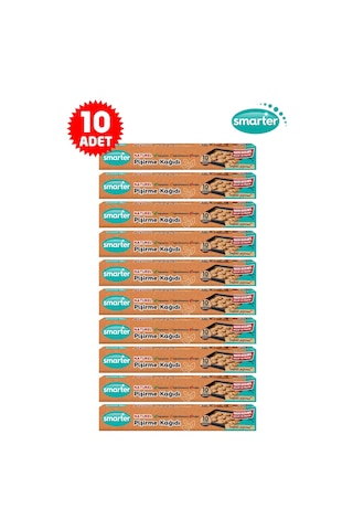 Smarter Naturel Ağartılmamış 10 Paket Yağlı Pişirme Kağıdı 10 Lu X 10