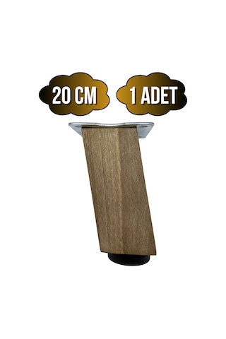 Kale Eğimli Ayarlı Ahşap Ayak Mobilya Masa Ve Dolap Ayağı 20cm 1 Adet Koyu Ceviz Ceviz Ağacı Ceviz