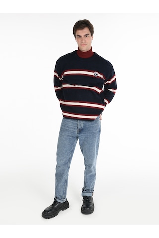 Colin's Colins Regular Fit Bisiklet Yaka Kolej Baskılı Lacivert Erkek Kazak Cl1064577 Lacivert