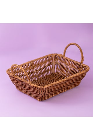 Porsima 301c 3lü Düzenleyici Dikdörtgen Hasır Sepet Seti Ekmeklik