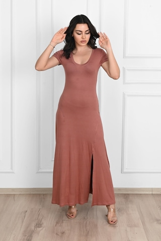 Koza Butik Kadın Yırtmaç Detaylı Elbise 5174-23 001