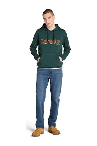 Timberland Established 1973 Logo Erkek Sweatshirt Koyu Yeşil