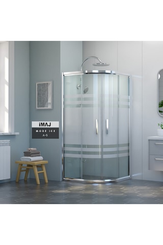 İmaj Banyo Mode İce A-5 Oval Duşakabin Krom