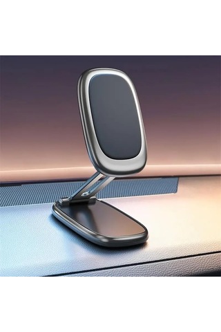 360 Derece Dönebilen Alaşımlı Metal Katlanabilir Mıknatıslı Magnetik Masaüstü Ve Araç İçi Cam Ve Göğüse Yapışabilen Kutu İçerişindeki Metal Aparatlar İle Beraber Telefon Tutucusu Ve Telefon Standı 033