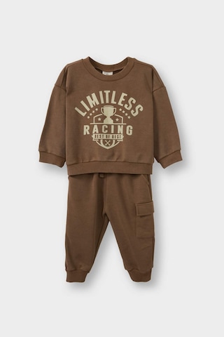 Defacto Erkek Bebek 2li Takım Baskılı Sweatshirt Eşofman Altı G5132a525wnbn589 Kahve-bn589