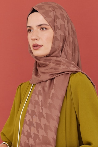 Mirsoy Scarf Kazayağı Desen İpeksi Jakar Şal - Yalı A.Kiremit