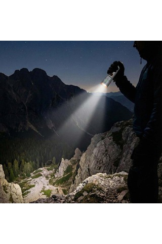 Panther 10 Watt Tg Led + 2 Smd Led Usb Şarjlı El Feneri Açık Gri