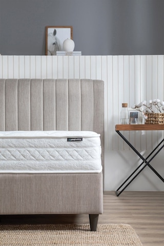 Yataş Bedding Blue Star Yatak, Lento Baza, Somni Başlık Çift Kişilik 3'lü Set 140x190 - Bej