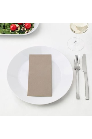 Dikdörtgen Peçete Bej Renk MeridyenDukkan 38 x 38 CM 25 Adet