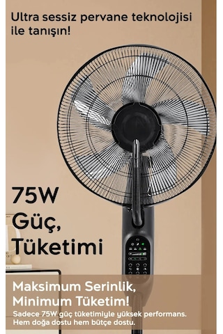 Buzlu Vantilatör Buharlı Nemlendirici Fan Zaman Ayarlı 2.8 Litre 75 Oda Soğutucu Dijital