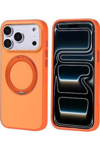 Apple Uyumlu iPhone 17 Pro Max Kılıf M-safe Şarj Özellikli Standlı Mkst Proton Silikon Kapak - Siyah Siyah