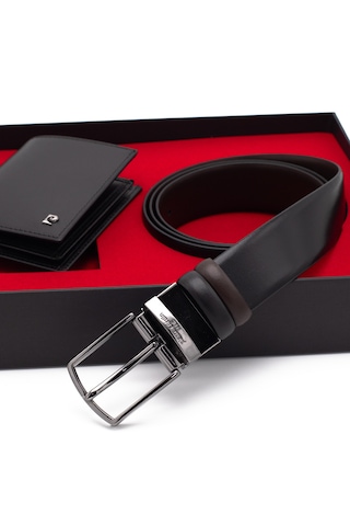 Pierre Cardin Çift Yönlü Deri Kemer & Cüzdan İkili Set Pccift01sk-1335a2c Siyah