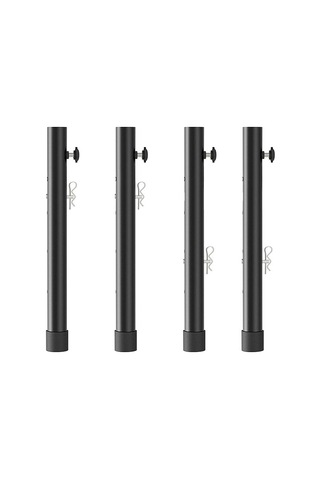 4 Adet / Set Masa Ayağı Genişletici Tezgah Yükseklik Arttırıcı, Uzunluk: 20cm Siyah Siyah