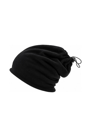 Genel Unisex Polar Bere Boyunluk 2'si 1 Arada Ayarlanabilir Büzgülü Sıcak Tutan Kışlık Siyah / Standart