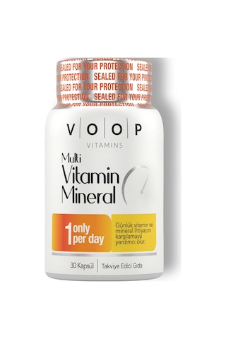 Voop Multivitamin Multimineral Takviye Edici Gıda 30 Kapsül