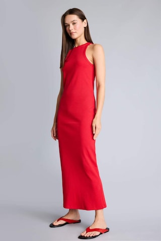 Defacto Bodycon Vücudu Saran Halter Yaka Ribana Kolsuz Kırmızı Midi Elbise H7119ax26smrd59 Kırmızı-rd59