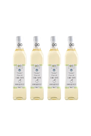 OG natural Organik Sertifikalı Elma Suyu Konsantresi +6 Ay Bebek Ek Gıda Tatlandırıcısı 4 x 500 ML
