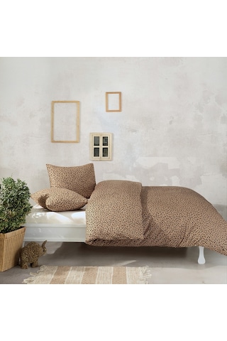 Coté Blanc Leopar %100 Pamuk Çift Kişilik Nevresim Takımı Leopar