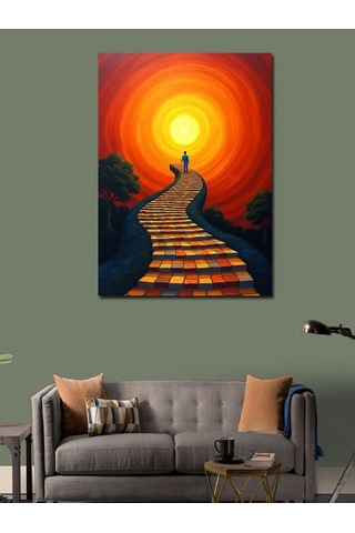 Kanvas Tablo Güneş Doğa Yolu 100cmx140cm