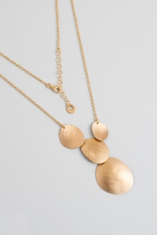 Çölün Işıltısı 18 Ayar Sarı Altn Kaplama 45 Cm Gümüş Tasarım Kolye