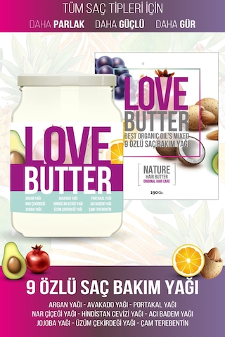 Love Butter Saç Bakım Yağı Saç Besleyici ve Saç Maskesi 190 ML