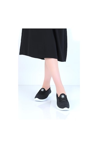 Ayakcenter 066 Psm Syh-byz Bağsız Yazlık Kadın Sneaker Ayakkabı Siyah
