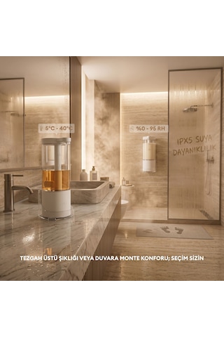 Pizen Pure Otomatik Sensörlü Sıvı Sabunluk - Şarjlı Temassız 2 Kademeli Akış - Ipx5 Suya Dayanıklı Beyaz