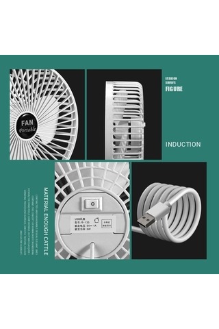 Puluzpuluz Usb Masaüstü Fanı , Renk: 6 Inç Re3lmu Beyaz